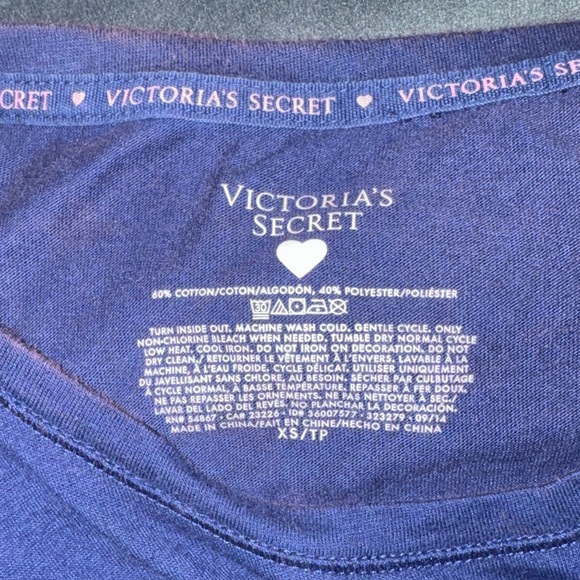 Victoria's Secret Navy Blue Long Sleeve Pajama Top - Picture 10 of 11